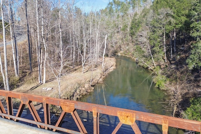 water view with a wooded view