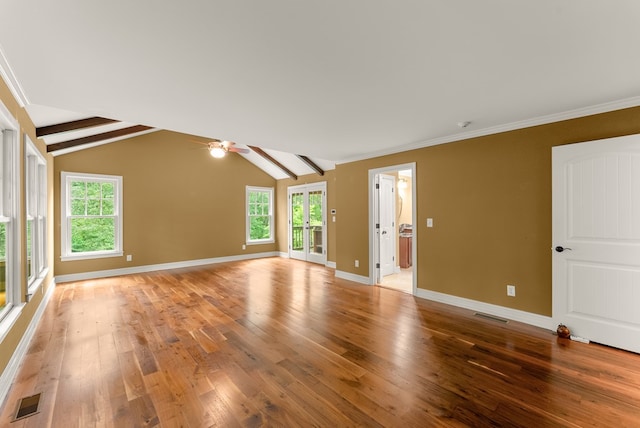 802 Old Mill Trl, Ball Ground, GA 30107 - unfurnished room with a ceiling fan, light wood-style flooring, plenty of natural light, and baseboards