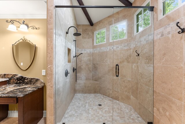 802 Old Mill Trl, Ball Ground, GA 30107 - full bathroom featuring a shower stall and vanity