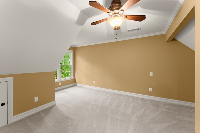802 Old Mill Trl, Ball Ground, GA 30107 - bonus room featuring vaulted ceiling, carpet, baseboards, and ceiling fan