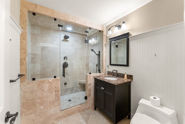 802 Old Mill Trl, Ball Ground, GA 30107 - bathroom featuring vanity, toilet, and a stall shower