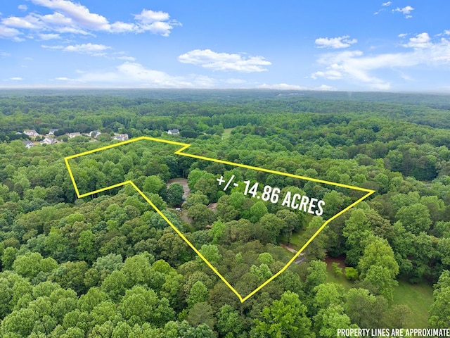 802 Old Mill Trl, Ball Ground, GA 30107 - aerial view of property's location featuring a heavily wooded area and property boundaries highlighted