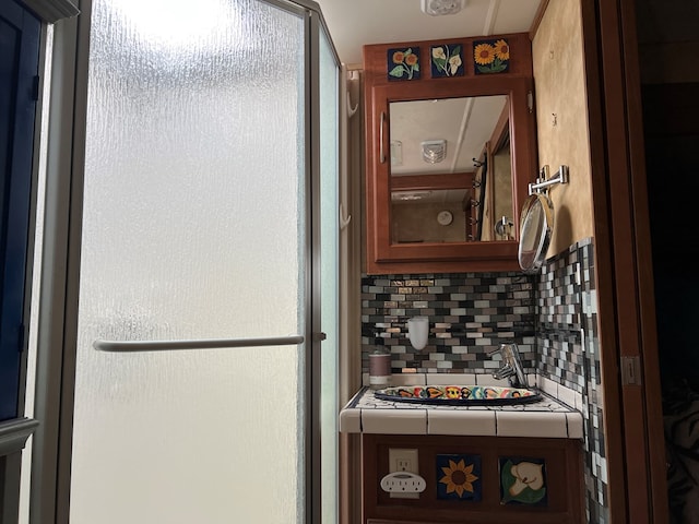 kitchen with tasteful backsplash