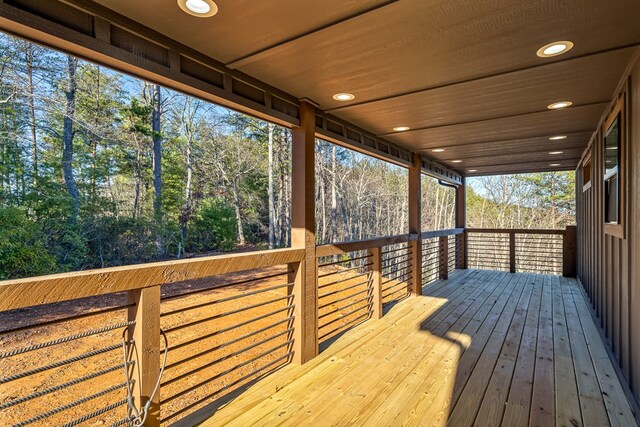 538 Mountain Laurel Rdg, Mineral Bluff, GA 30559 - deck featuring view of wooded area