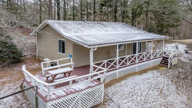 exterior space with a porch