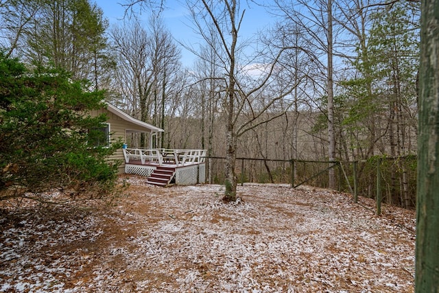 view of yard featuring a deck