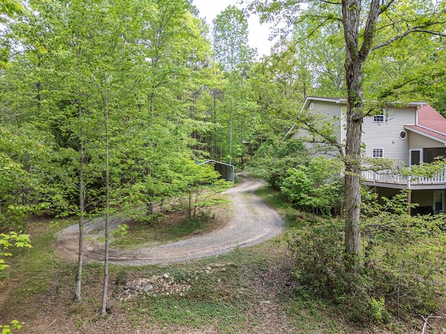 45 8 Point Trl, Blairsville, GA 30512 - view of community with a wooden deck, a detached carport, and dirt driveway