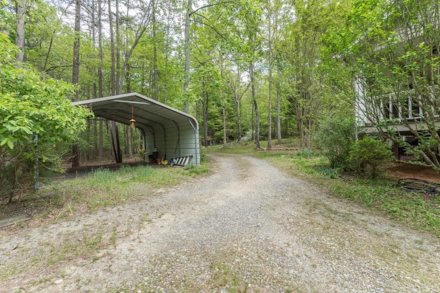 45 8 Point Trl, Blairsville, GA 30512 - view of street featuring a view of trees and gravel driveway