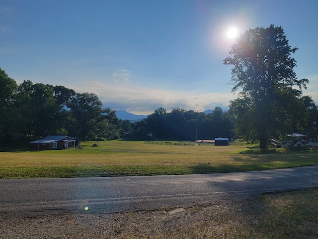 view of road with a rural view