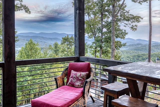 exterior space with a mountain view