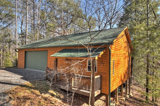 exterior space featuring a garage