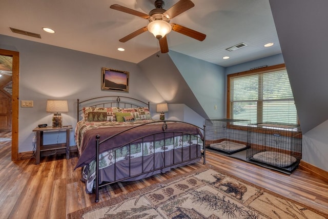 602 Mill Ridge Rd, Hiawassee, GA 30546 - bedroom featuring baseboards, wood finished floors, and recessed lighting