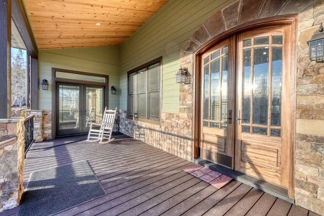 deck with french doors