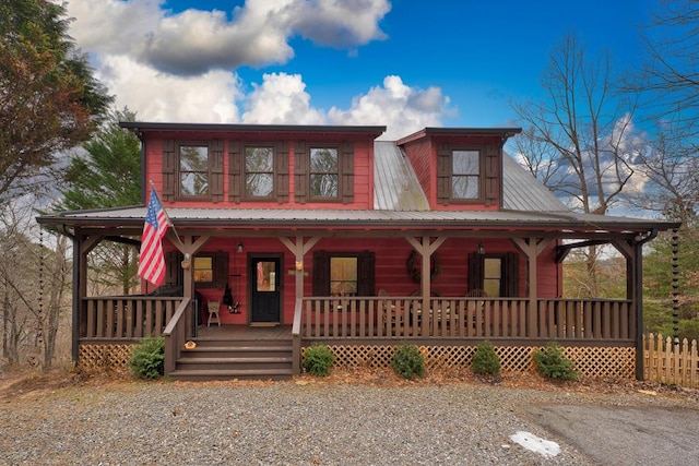 farmhouse-style home with covered porch