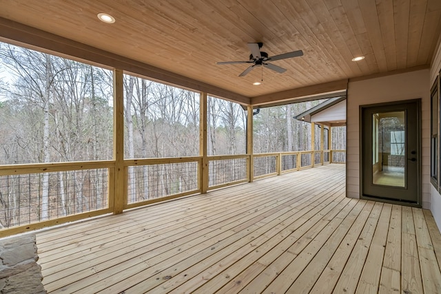 deck featuring a ceiling fan