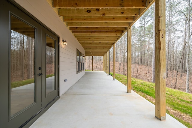 view of patio with french doors