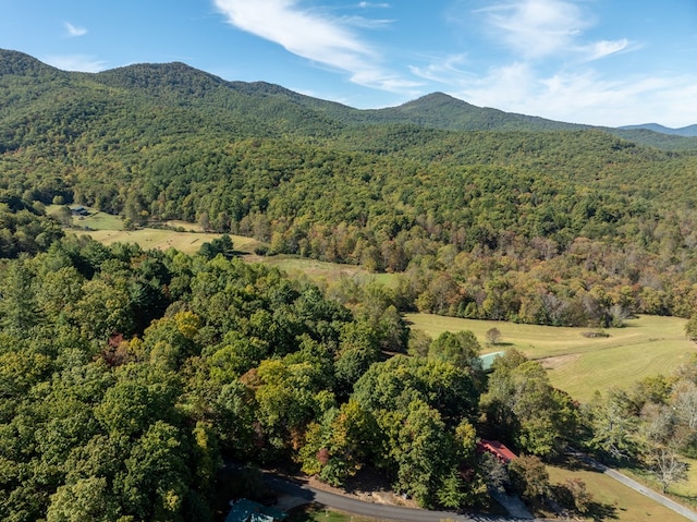 drone / aerial view with a mountain view