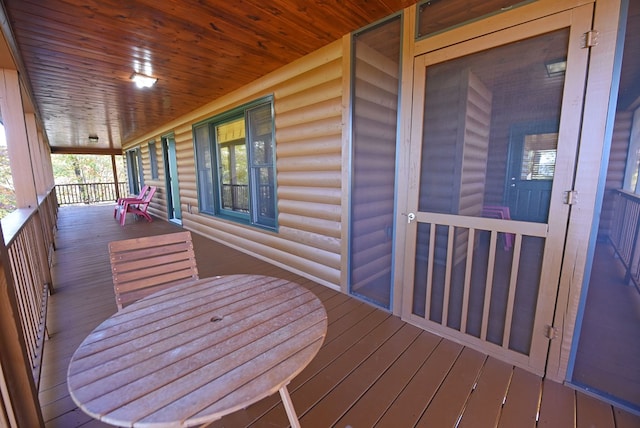 deck with covered porch