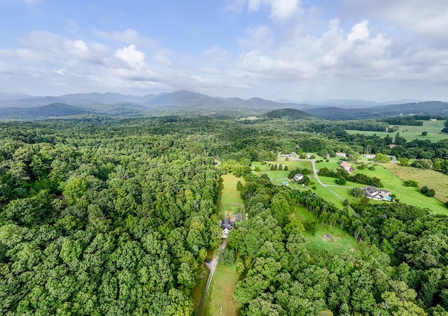 drone / aerial view with a mountain view