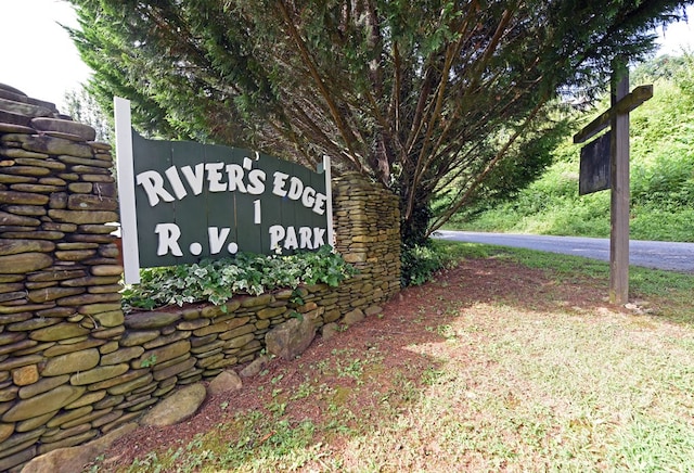 view of community sign