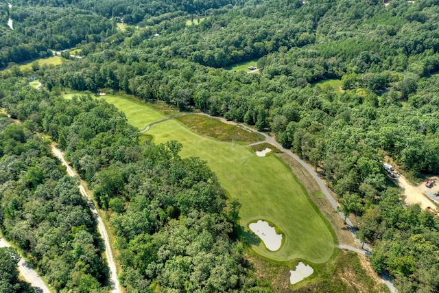 bird's eye view with a view of trees