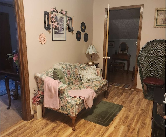 living room with wood finished floors