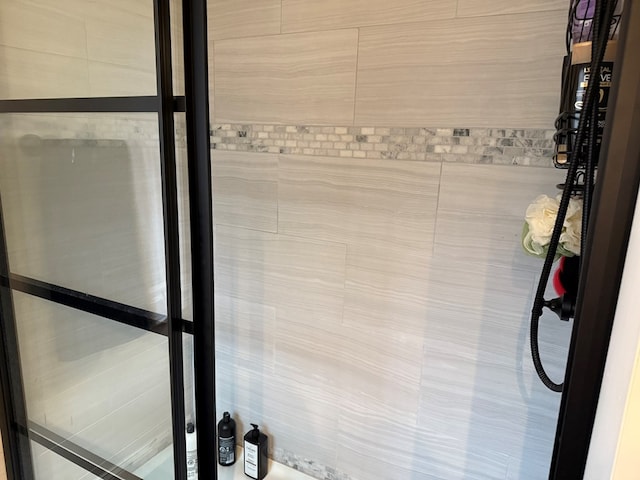 interior space featuring walk in shower