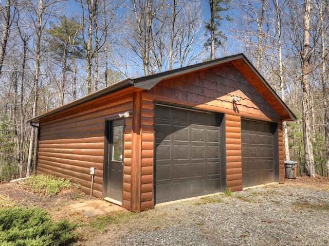 view of garage