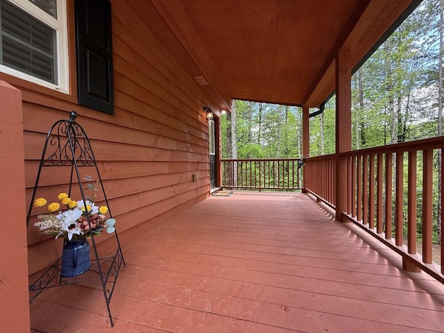 deck featuring covered porch