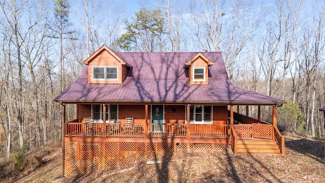 view of front of house with covered porch