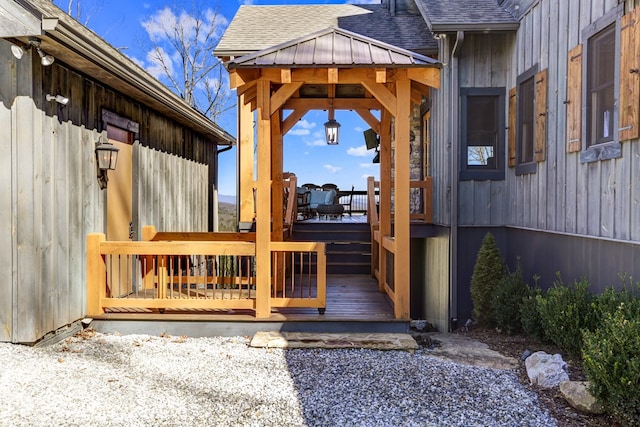 deck featuring a gazebo