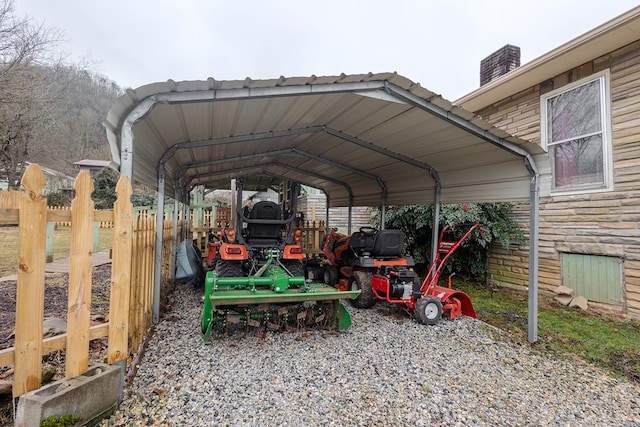 view of car parking with a carport