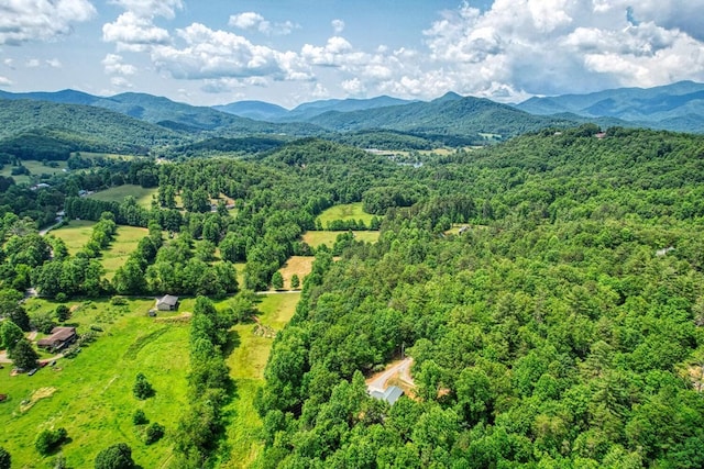 bird's eye view featuring a mountain view