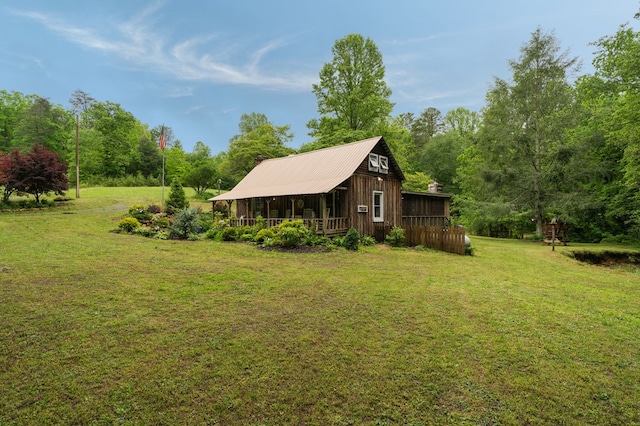view of grassy yard