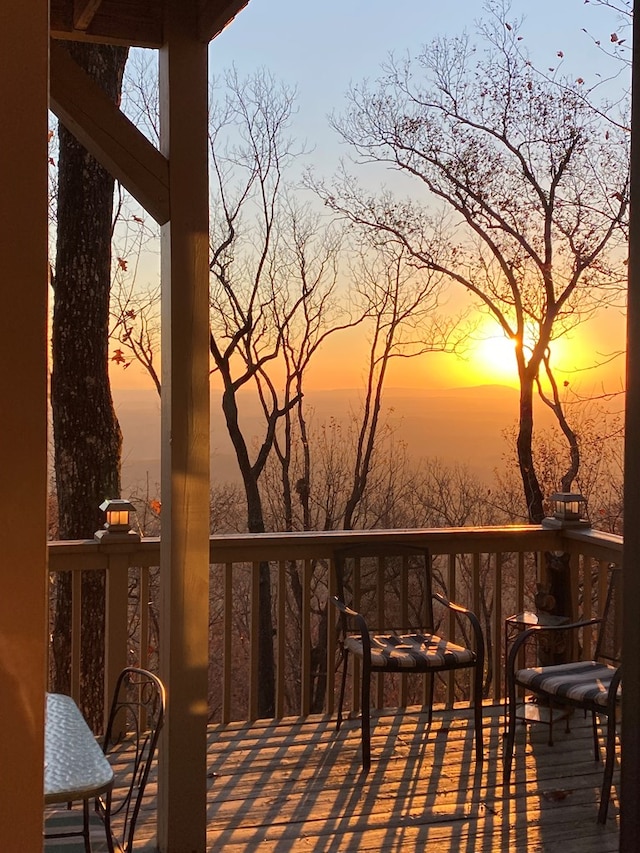 view of deck at dusk