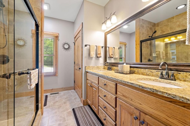 1172 Settlers Ridge Rd, Ellijay, GA 30540 - full bath with a shower stall, double vanity, and recessed lighting