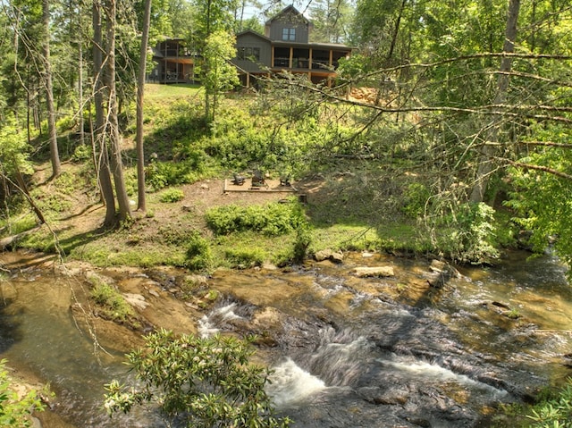 view of local wilderness featuring a water view