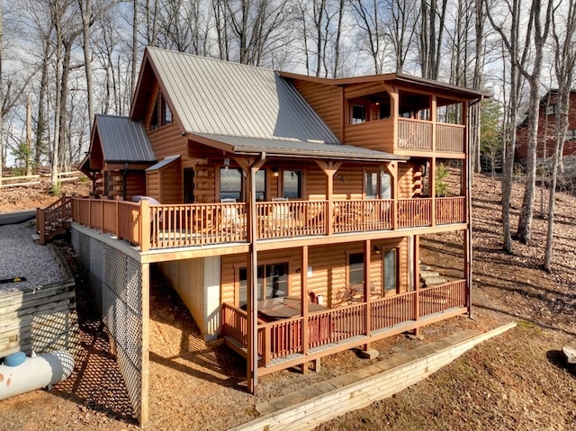 exterior space featuring metal roof