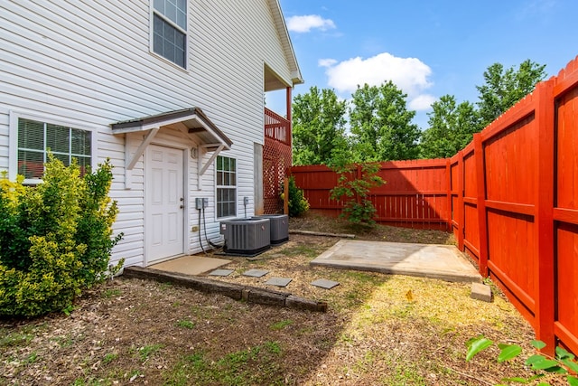 421 Burgess Rd, Ellijay, GA 30540 - fenced backyard featuring central air condition unit and a patio