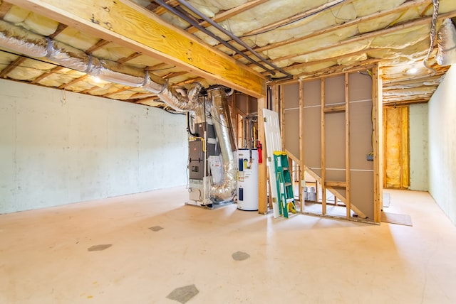 421 Burgess Rd, Ellijay, GA 30540 - unfinished basement with water heater and heating unit