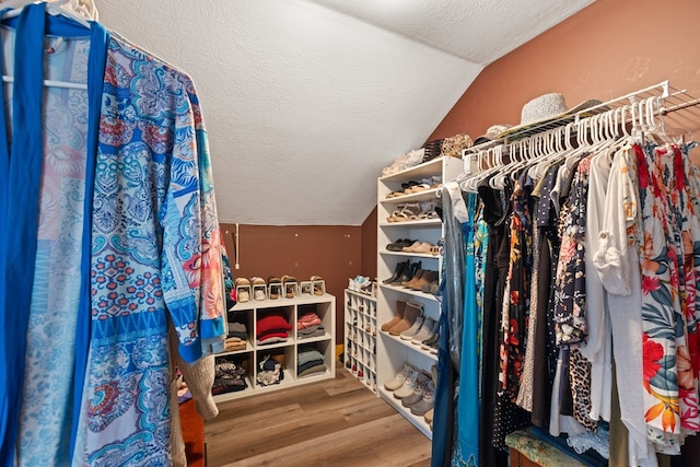 429 Sneaking Creek Dr, Hayesville, NC 28904 - spacious closet with vaulted ceiling and wood finished floors