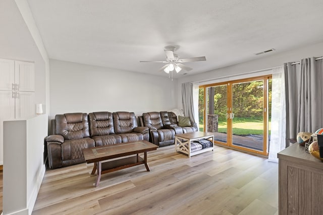 429 Sneaking Creek Dr, Hayesville, NC 28904 - living room with light wood finished floors and a ceiling fan