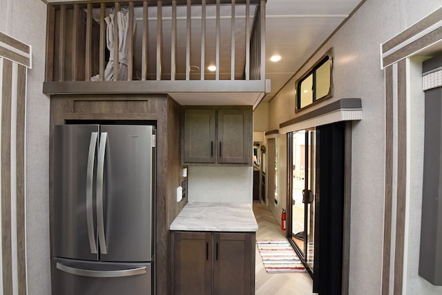 201 Kole Dr, Blairsville, GA 30512 - kitchen featuring freestanding refrigerator and light countertops
