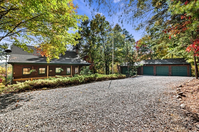 exterior space featuring a garage