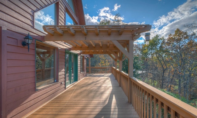 wooden deck with a pergola