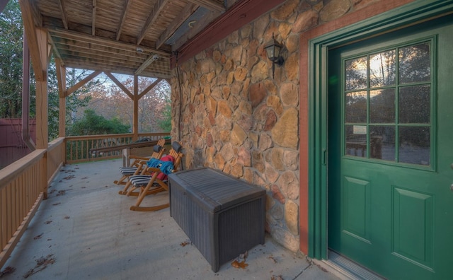 property entrance with a porch