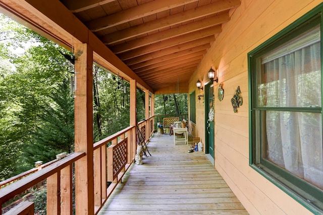 wooden deck with a porch