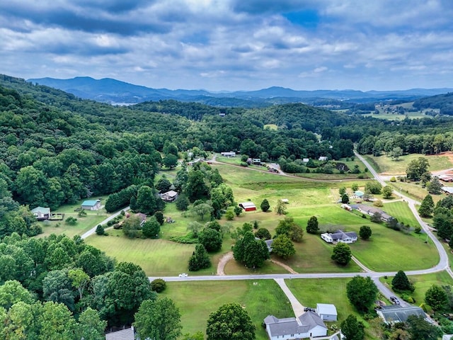 bird's eye view featuring a mountain view