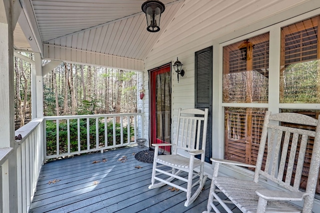 wooden deck with a porch