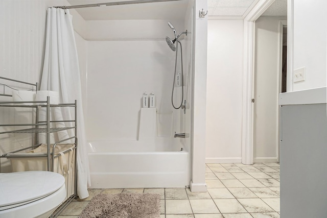 147 Hester Gap Rd, Cleveland, GA 30528 - bathroom with shower / bath combo with shower curtain, toilet, and baseboards